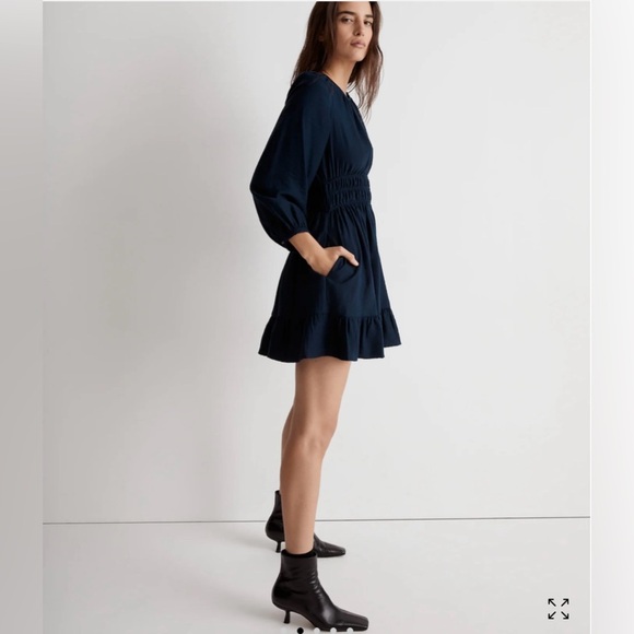 Madewell Sophia Open-Back Mini Dress in Deep‎ Indigo Size Medium - Picture 4 of 16